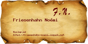 Friesenhahn Noémi névjegykártya